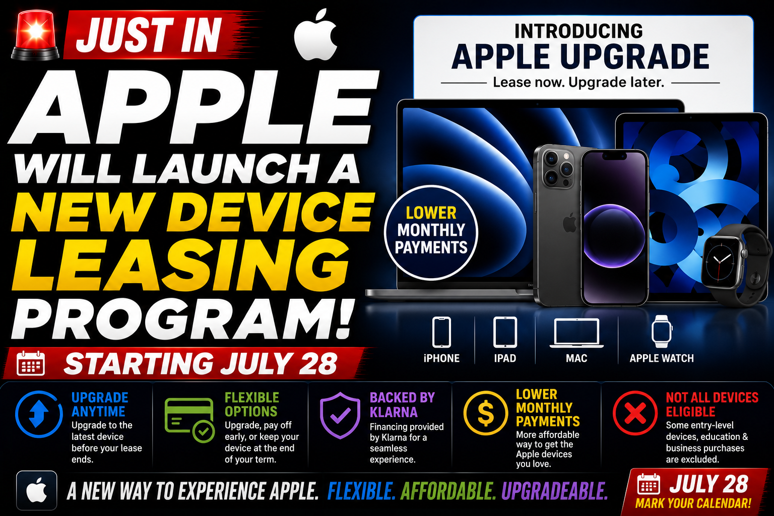 Apple to Launch New Device Leasing Program on July 28
