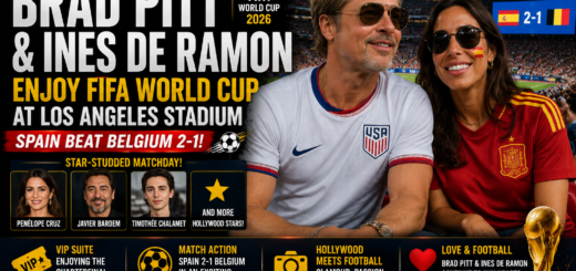 Brad Pitt and Ines de Ramon Enjoy FIFA World Cup Date at Los Angeles Stadium