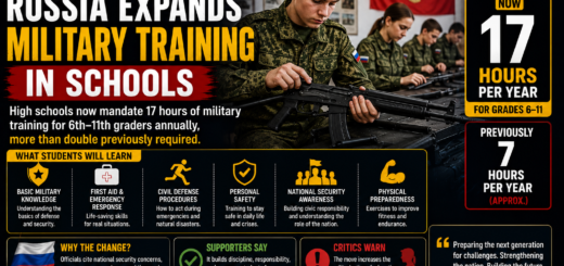 Russia Expands Military Training In Schools, Requiring 17 Hours Annually For Students