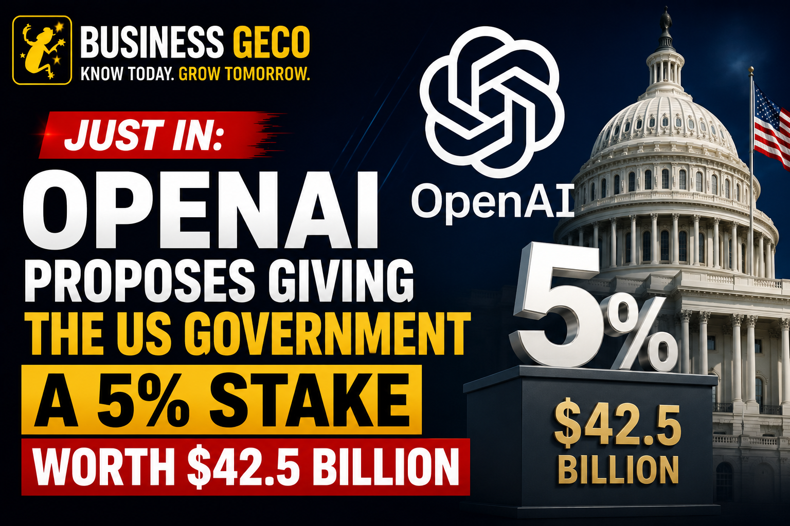 OpenAI Reportedly Proposes Giving U.S. Government 5% Stake Worth $42.5 Billion