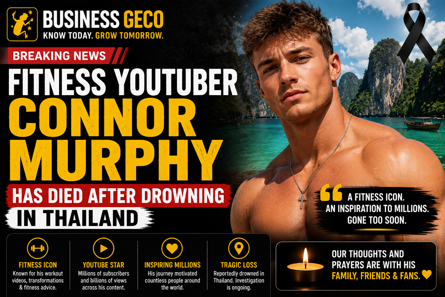 Fitness YouTuber Connor Murphy Reportedly Dies After Drowning Incident In Thailand