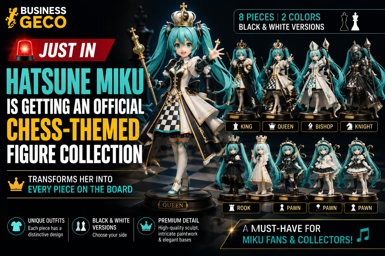 Hatsune Miku Gets an Official Chess-Themed Figure Collection Featuring Every Piece on the Board
