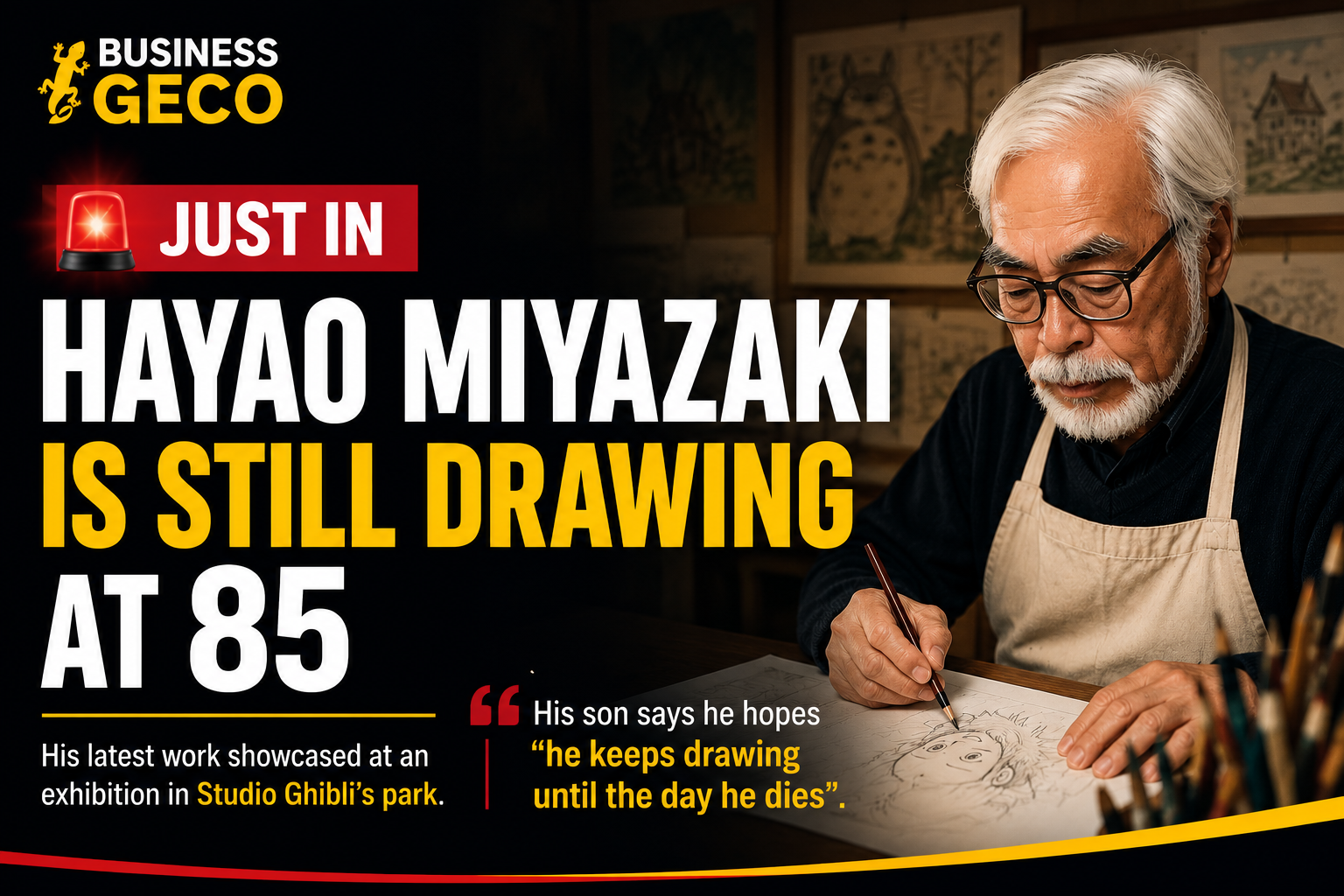 Hayao Miyazaki Is Still Drawing at 85, and His Son Hopes He Never Stops