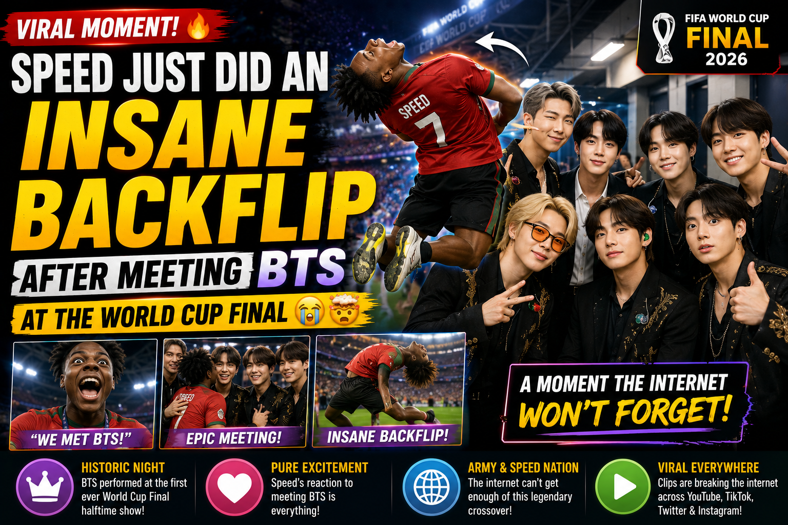 IShowSpeed Goes Viral After Doing an Insane Backflip Upon Meeting BTS at the FIFA World Cup Final