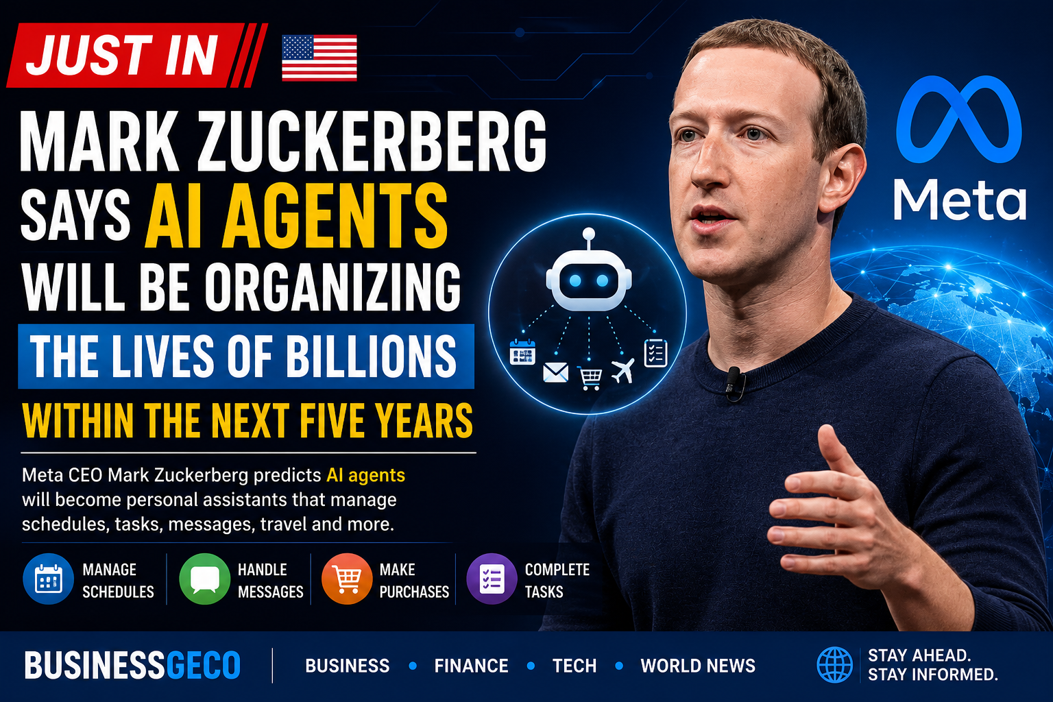 Mark Zuckerberg Says AI Agents Will Be Organizing the Lives of Billions Within the Next Five Years