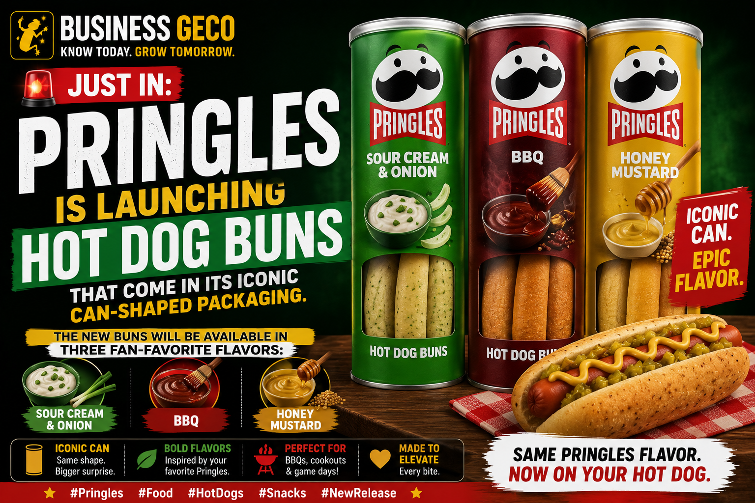 Pringles Launches Hot Dog Buns In Its Iconic Can, Introducing Three Bold New Flavors