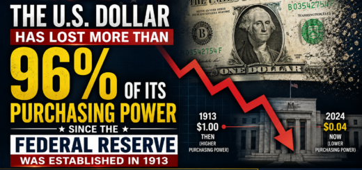 The U.S. Dollar Has Lost More Than 96% of Its Purchasing Power Since the Federal Reserve Was Established in 1913