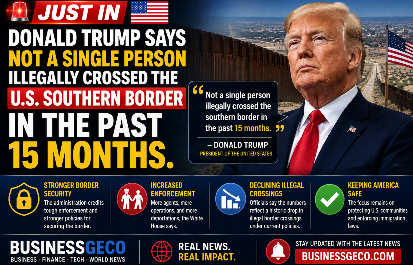 Donald Trump Says No One Illegally Crossed the U.S. Southern Border in the Past 15 Months