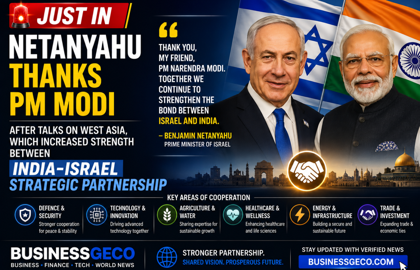 Netanyahu Thanks PM Modi After West Asia Talks as India-Israel Partnership Strengthens