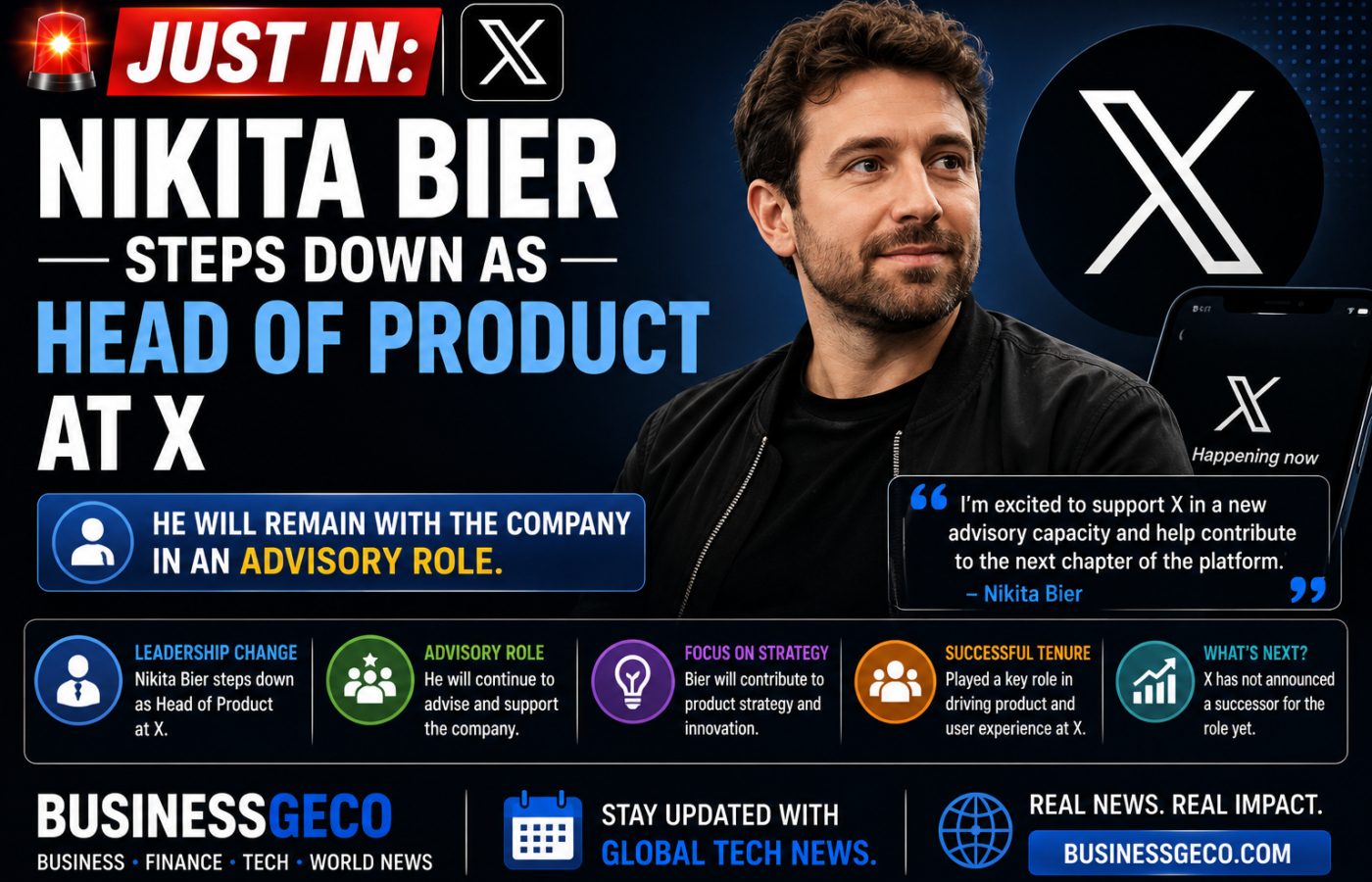 Nikita Bier Steps Down as Head of Product at X