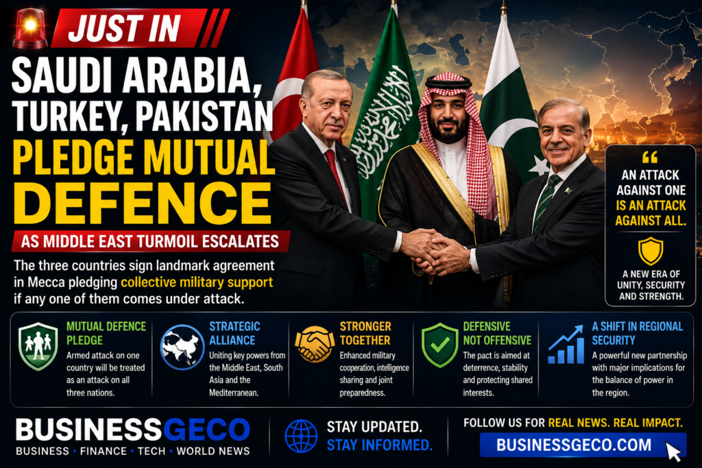 Saudi Arabia, Turkey and Pakistan Sign Mutual Defence Agreement as Middle East Tensions Escalate
